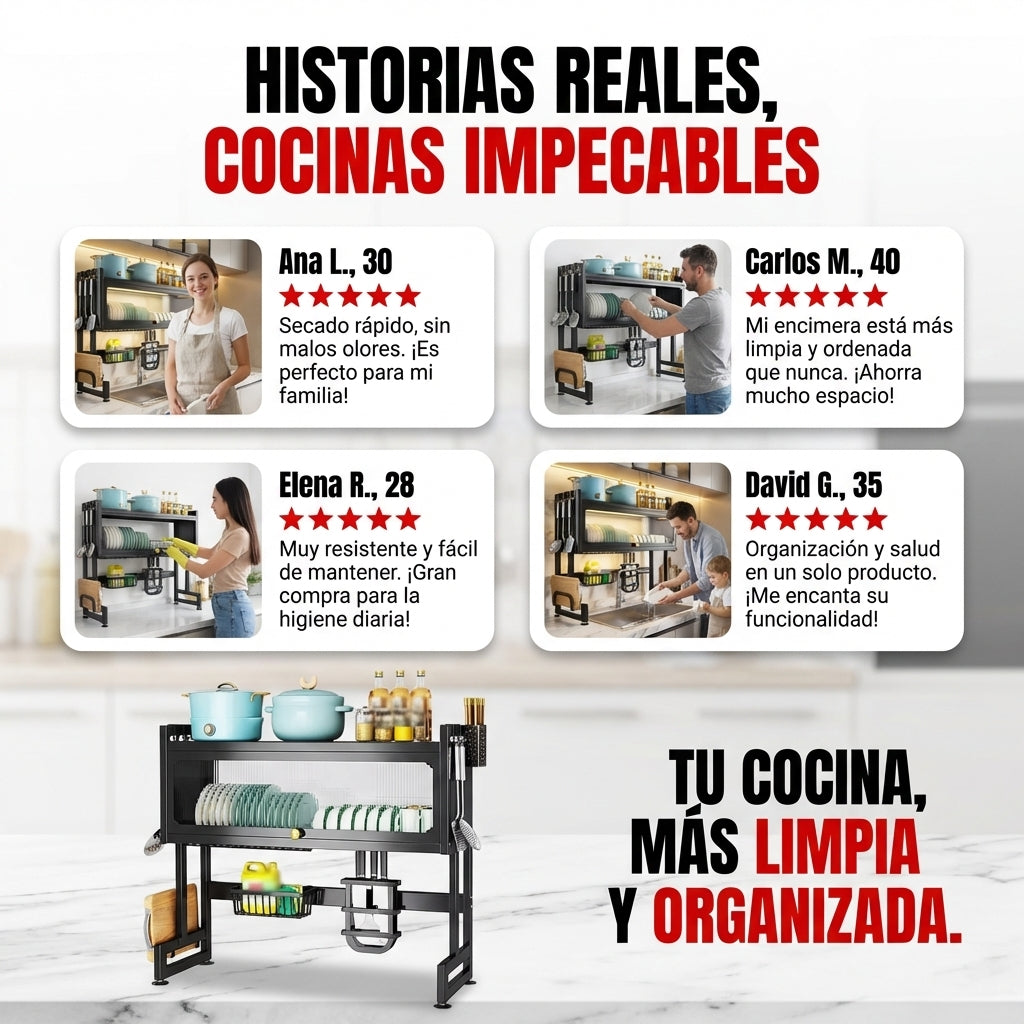 Organiza Tu Cocina en Minutos – Escurridor Multifuncional 🍽️