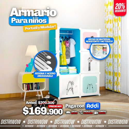 Armario Para Niños 6 Modulos