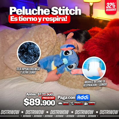 Peluche stitch con respiración y luz