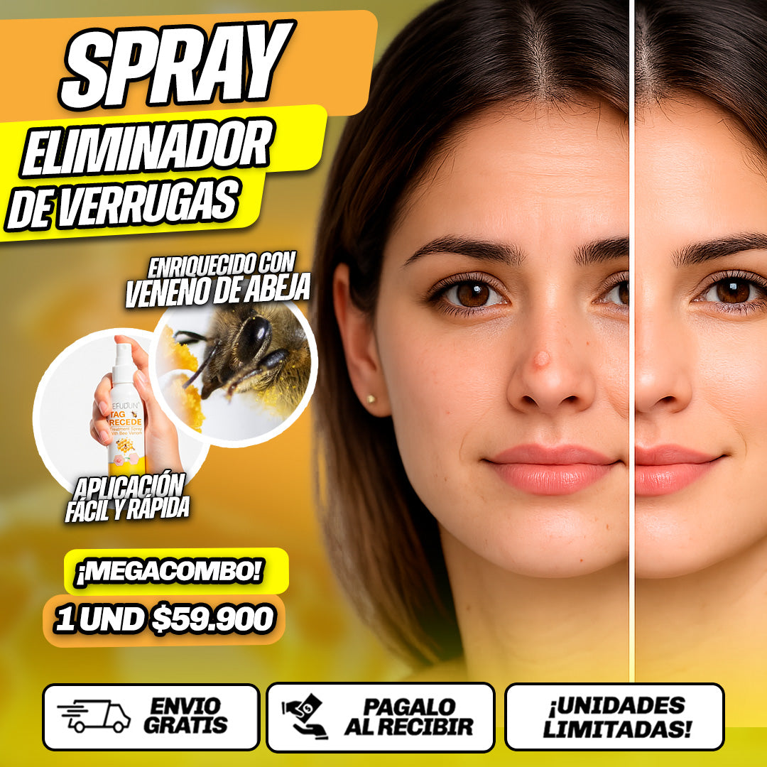 Recupera tu piel en pocos días | Spray Eliminador de Verrugas 🐝